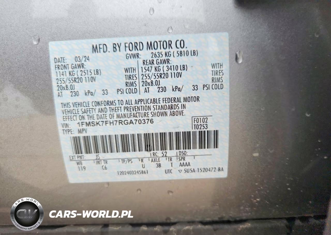 2024 Ford Explorer Limited VIN:1FMSK7FH7RGA70376 - 13