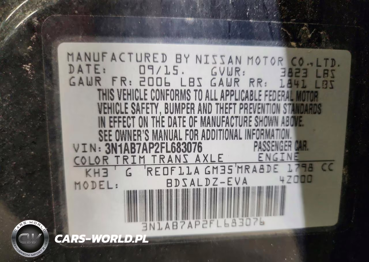 2015 Nissan Sentra Sv VIN:3N1AB7AP2FL683076 - 12