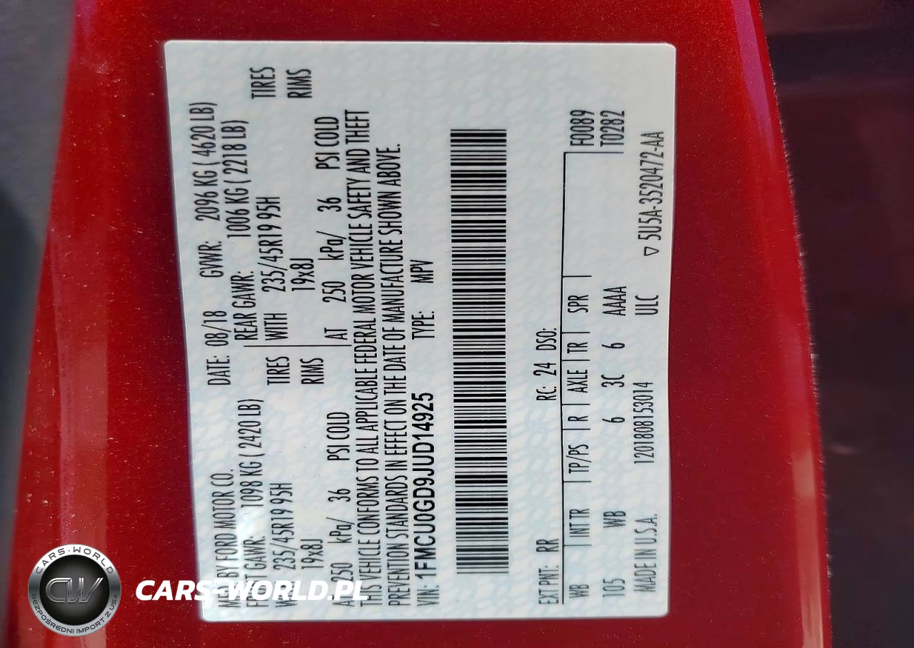 2018 Ford Escape Se VIN:1FMCU0GD9JUD14925 - 14