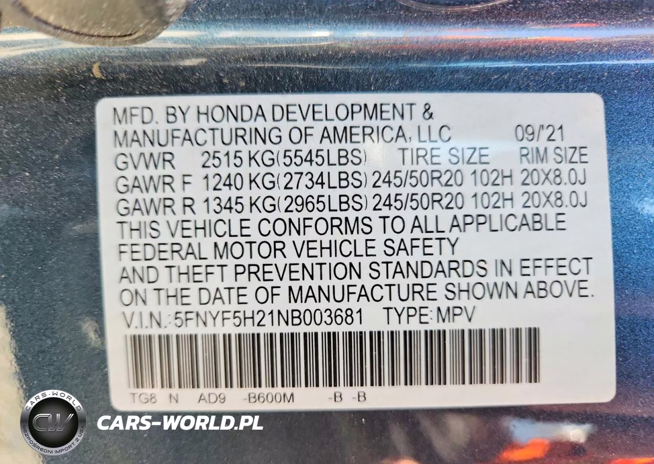 2022 Honda Pilot Se VIN:5FNYF5H21NB003681 - 13