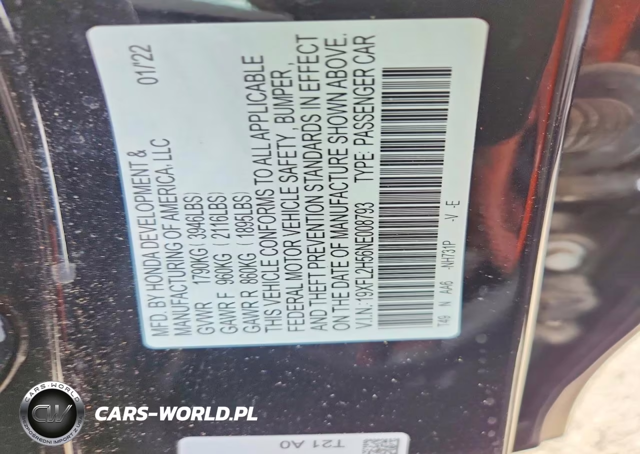 2022 Honda Civic Lx VIN:19XFL2H56NE008793 - 12