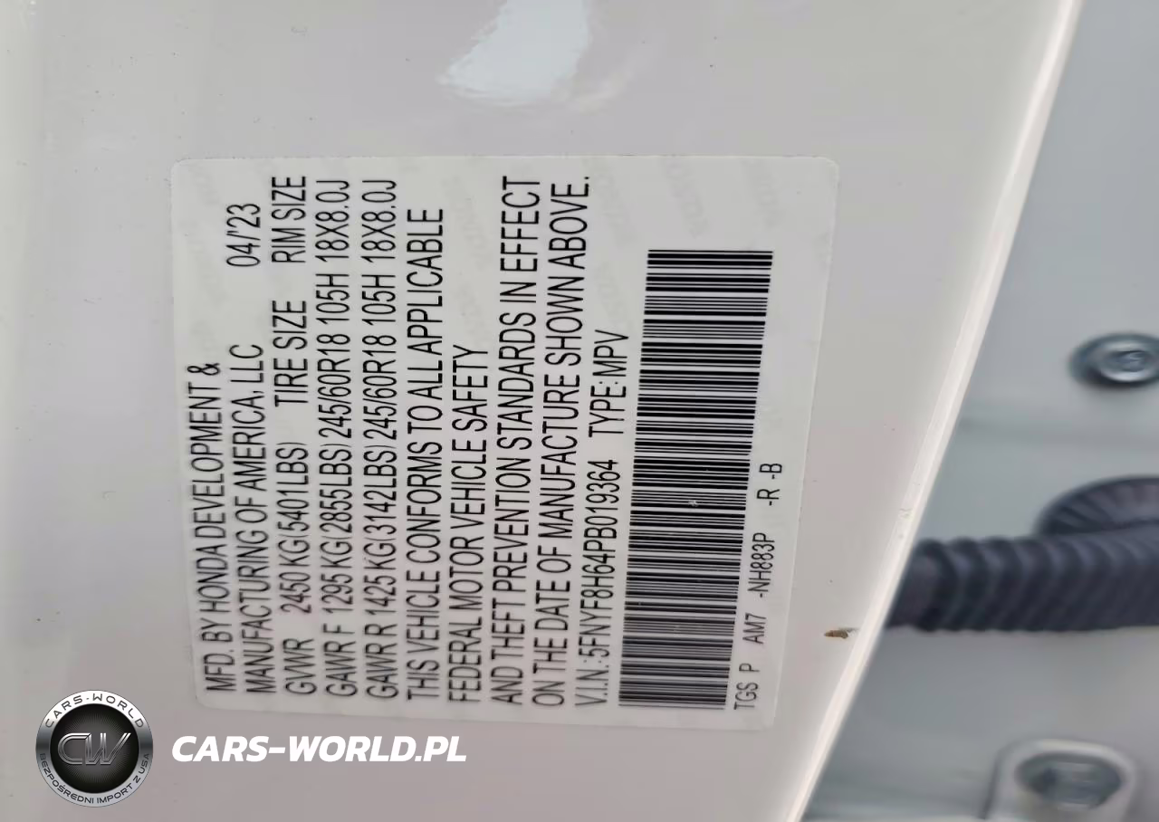 2023 Honda Passport Trail Sport VIN:5FNYF8H64PB019364 - 14