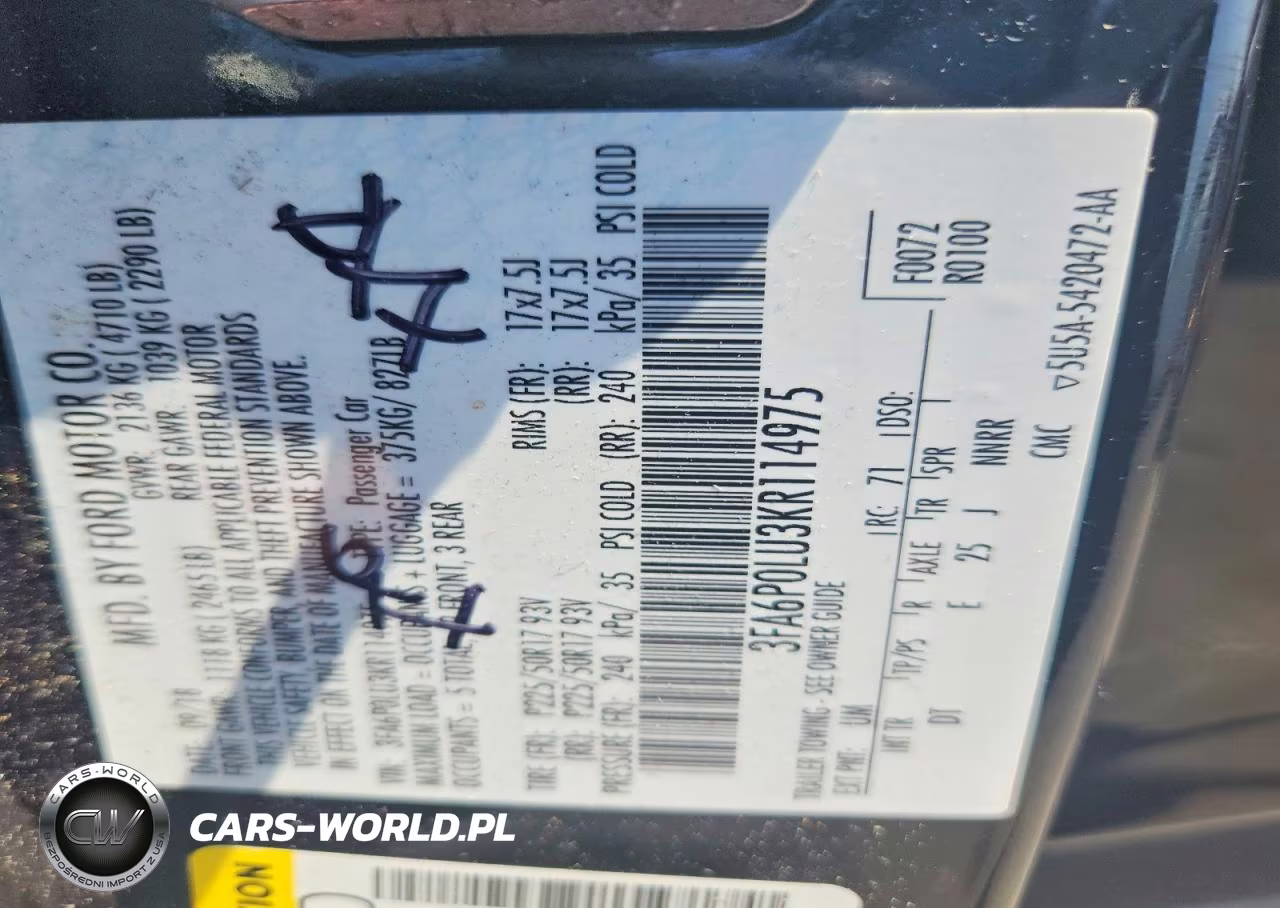 2019 Ford Fusion Se VIN:3FA6P0LU3KR114975 - 12