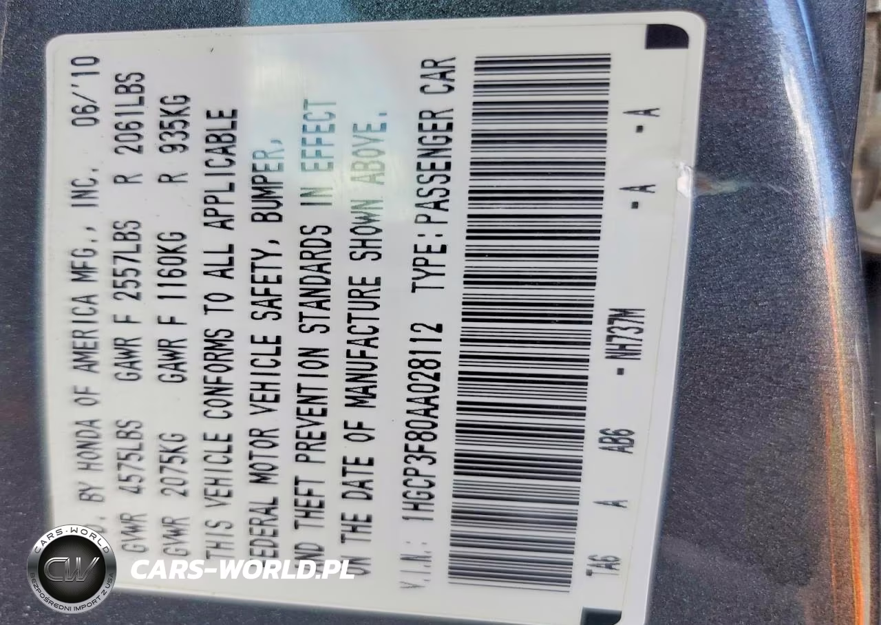 2010 Honda Accord Exl VIN:1HGCP3F80AA028112 - 13