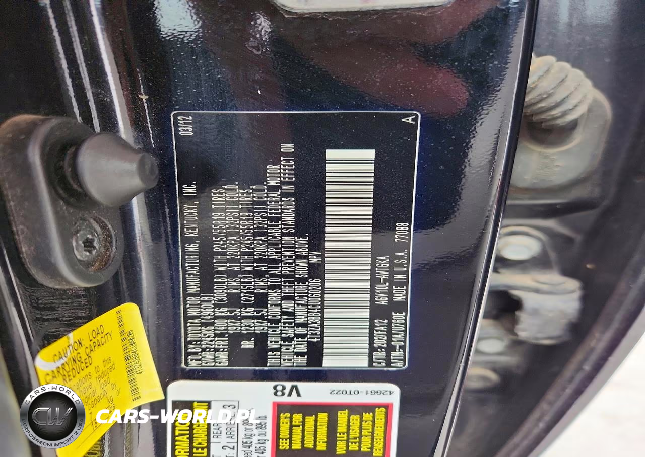 2012 Toyota Venza Le VIN:4T3ZA3BB4CU060206 - 12