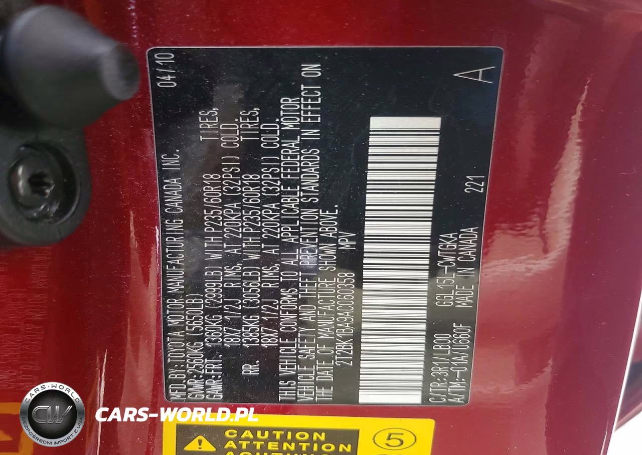 2010 Lexus Rx 350 VIN:2T2BK1BA9AC060358 - 13