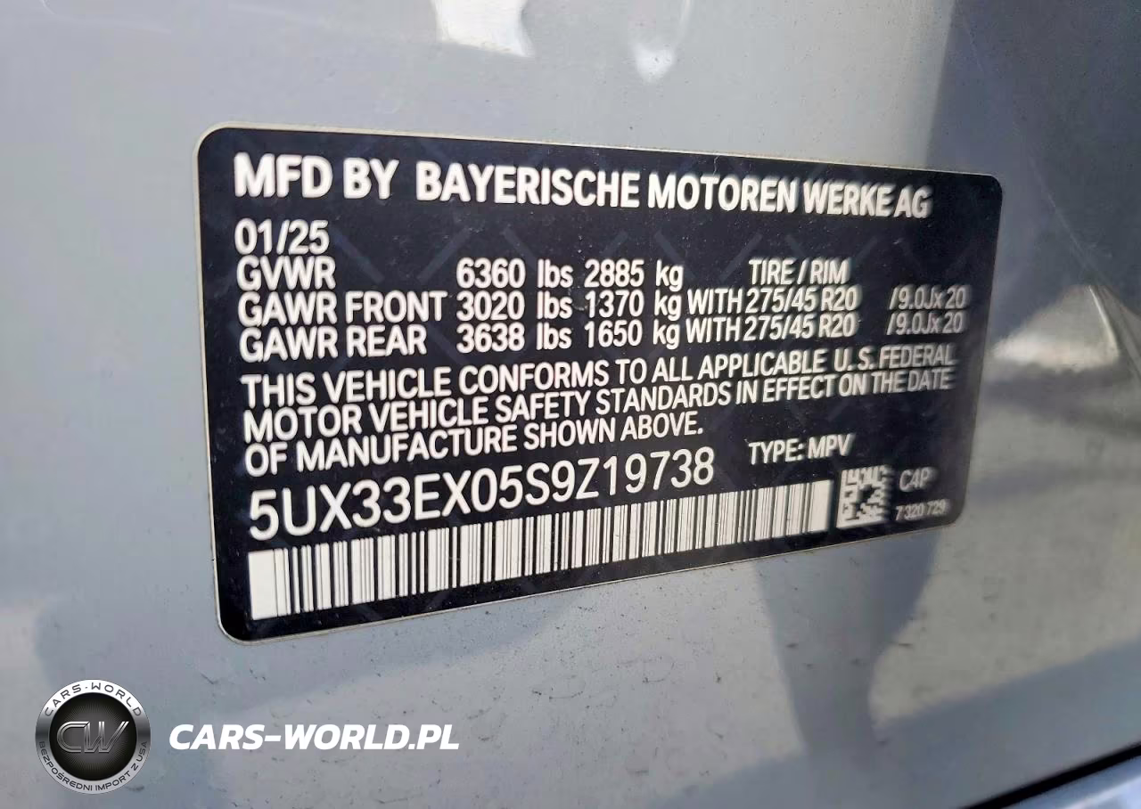 2025 BMW X6 xDrive40I VIN:5UX33EX05S9Z19738 - 13
