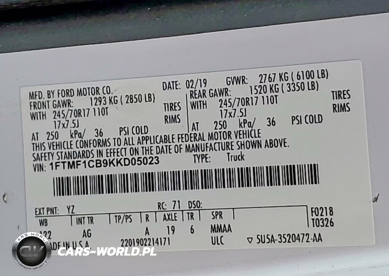 2019 Ford F150 VIN:1FTMF1CB9KKD05023 - 12