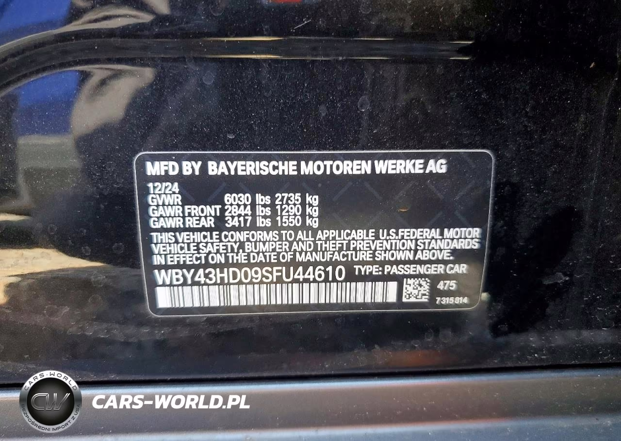2025 BMW I4 xDrive 40 VIN:WBY43HD09SFU44610 - 12
