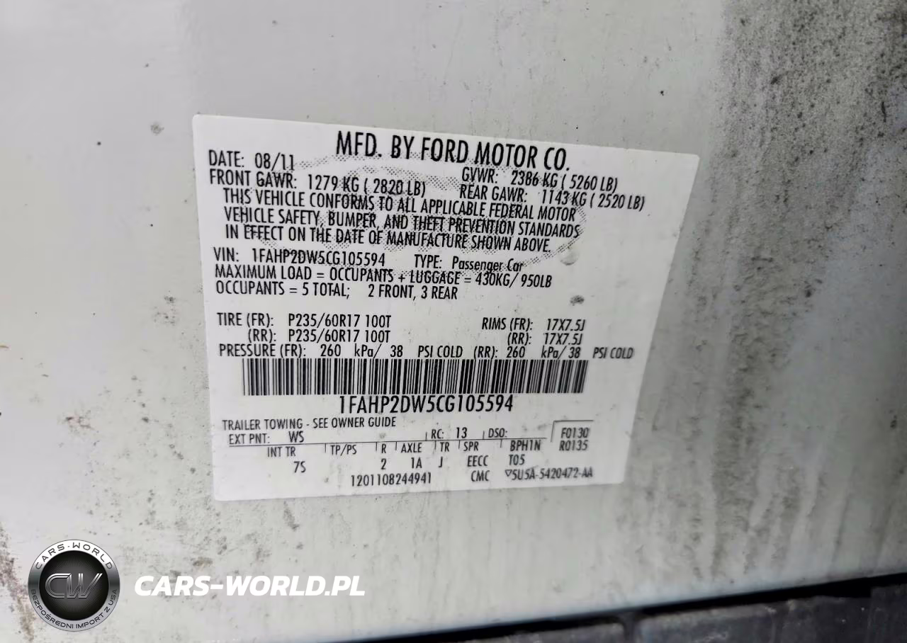 2012 Ford Taurus Se VIN:1FAHP2DW5CG105594 - 13