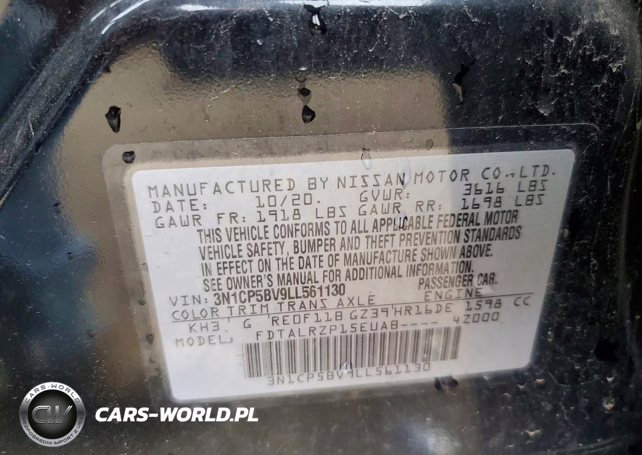 2020 Nissan Kicks S VIN:3N1CP5BV9LL561130 - 12