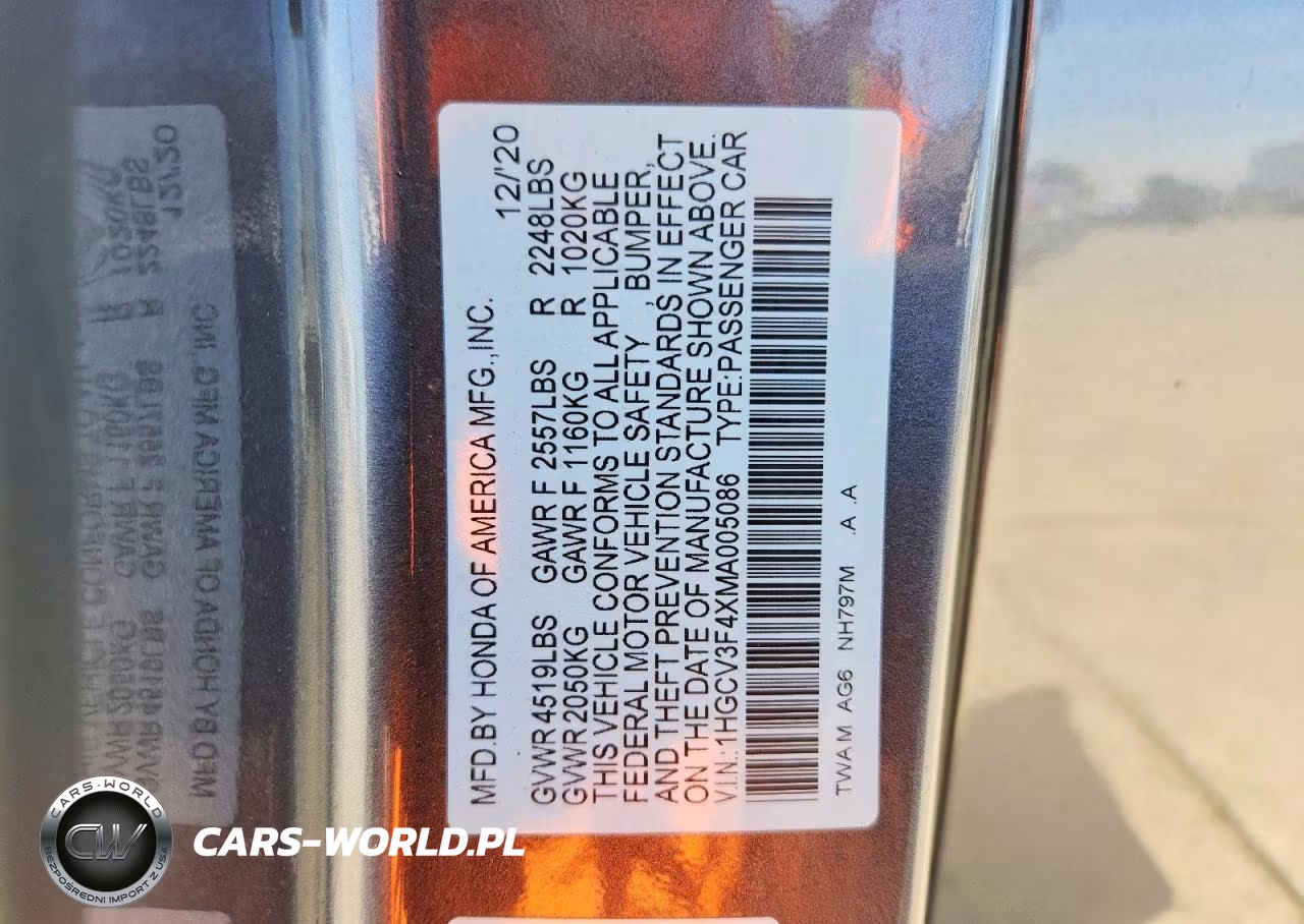 2021 Honda Accord Hybrid Ex VIN:1HGCV3F4XMA005086 - 12