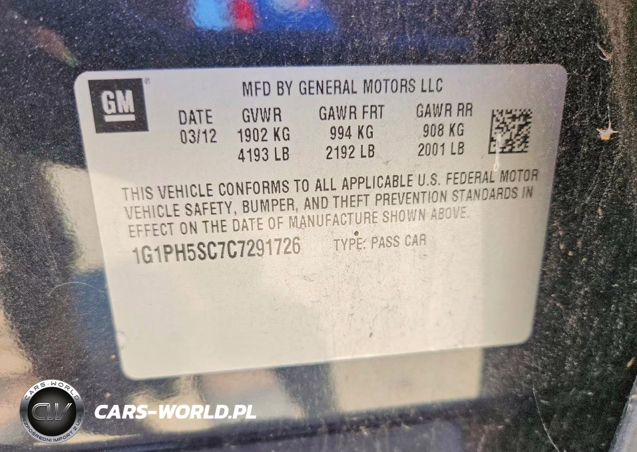 2012 Chevrolet Cruze Ltz VIN:1G1PH5SC7C7291726 - 12