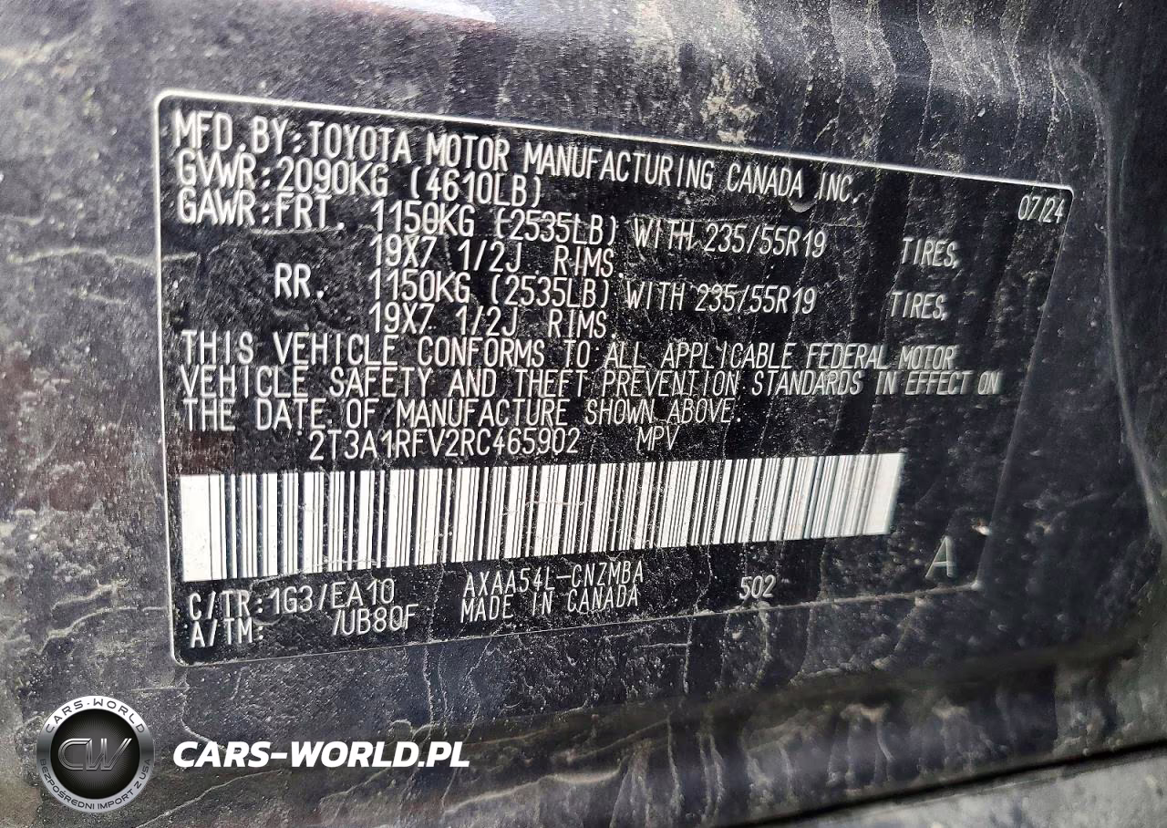 2024 Toyota Rav4 Xle Premium VIN:2T3A1RFV2RC465902 - 12