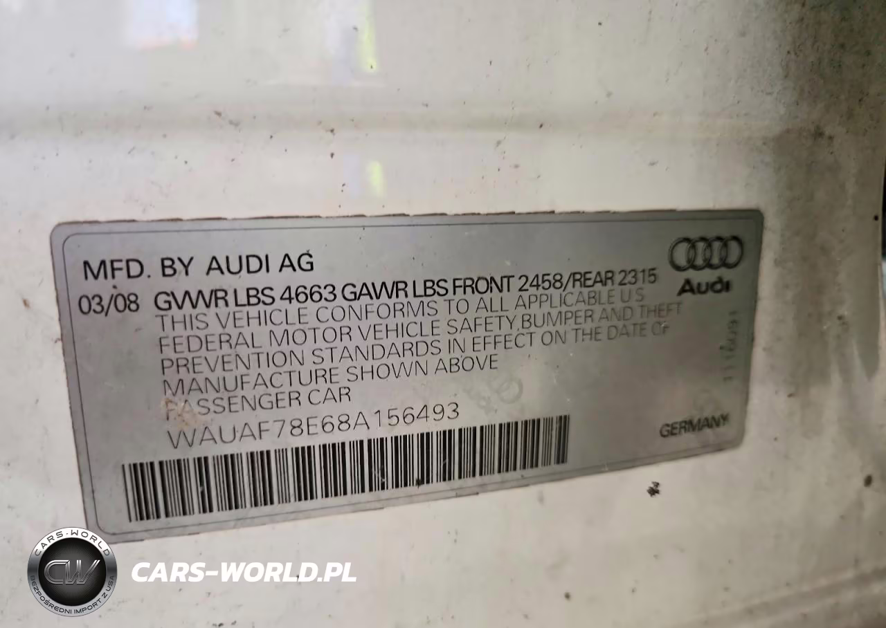2008 Audi A4 2.0T VIN:WAUAF78E68A156493 - 13