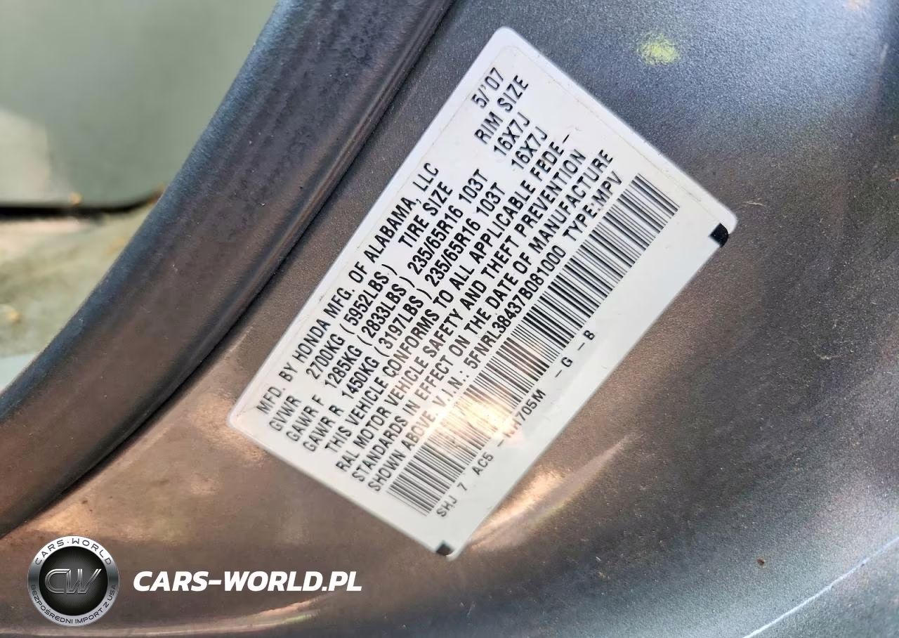 2007 Honda Odyssey Ex VIN:5FNRL38437B081000 - 14