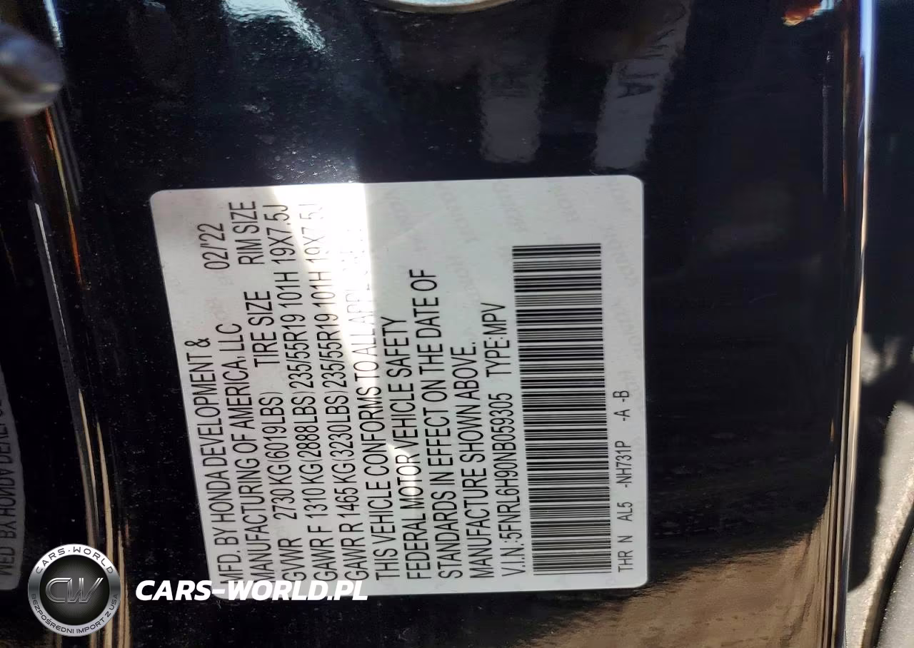 2022 Honda Odyssey Elite VIN:5FNRL6H90NB059305 - 13