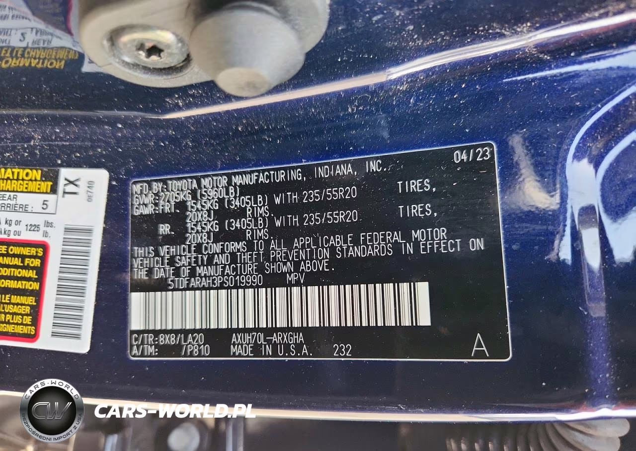 2023 Toyota Highlander Hybrid Platinum VIN:5TDFARAH3PS019990 - 12