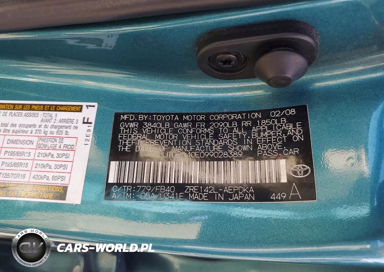 2009 Toyota Corolla Base VIN:JTDBL40E099028389 - 12