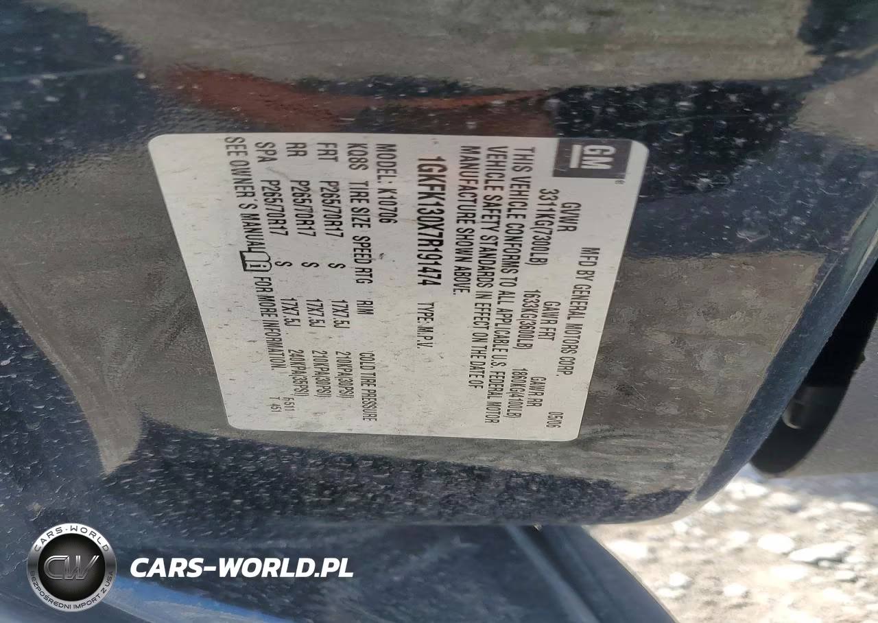2007 GMC Yukon VIN:1GKFK130X7R191474 - 13