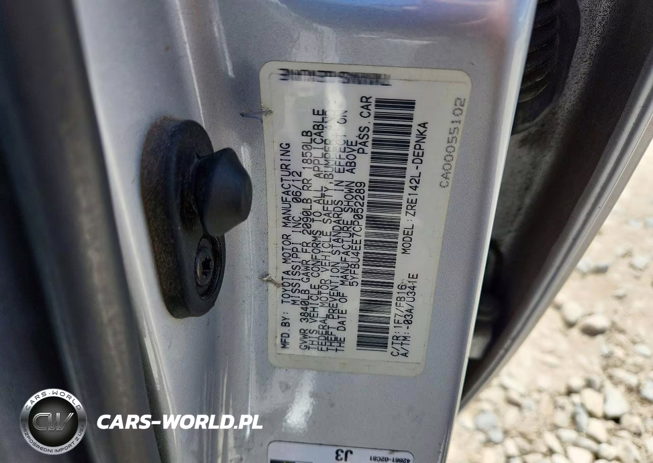 2012 Toyota Corolla Le VIN:5YFBU4EE7CP052289 - 12