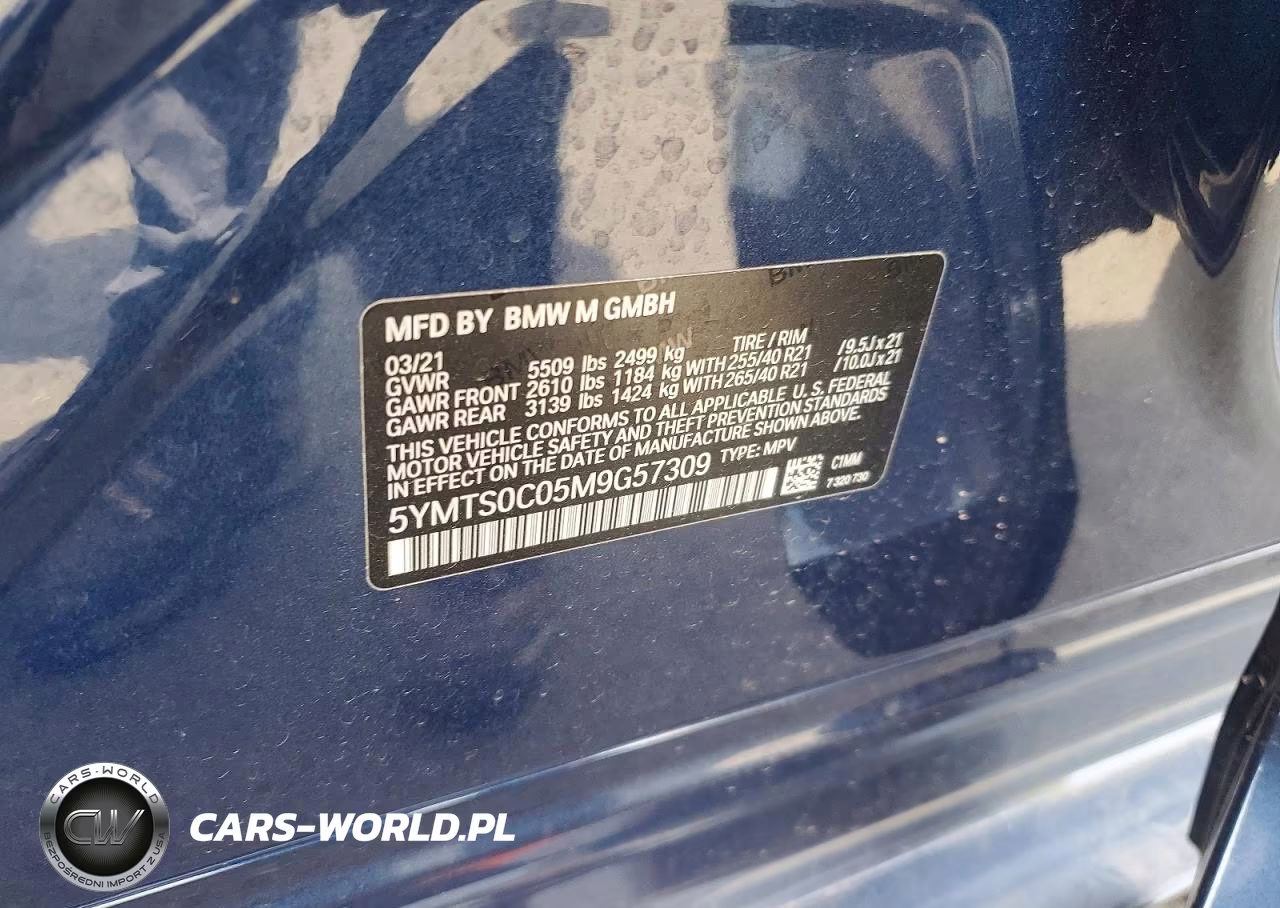 2021 BMW X3 M Competition VIN:5YMTS0C05M9G57309 - 13