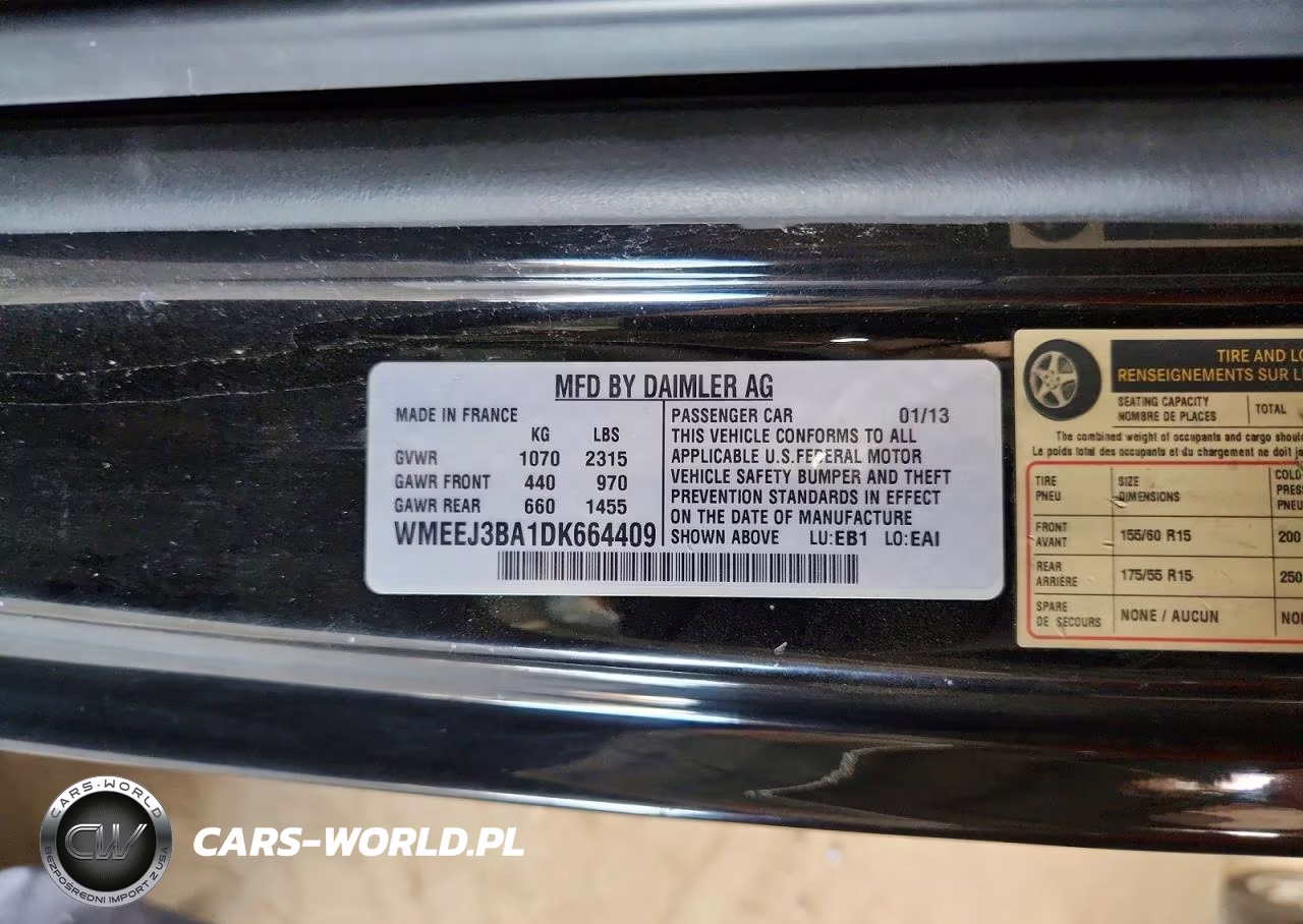 2013 Smart Fortwo Pure VIN:WMEEJ3BA1DK664409 - 12
