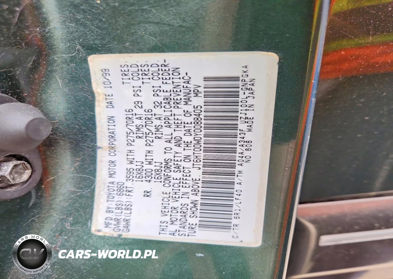 2000 Lexus Lx 470 VIN:JT6HT00W0Y0088405 - 14