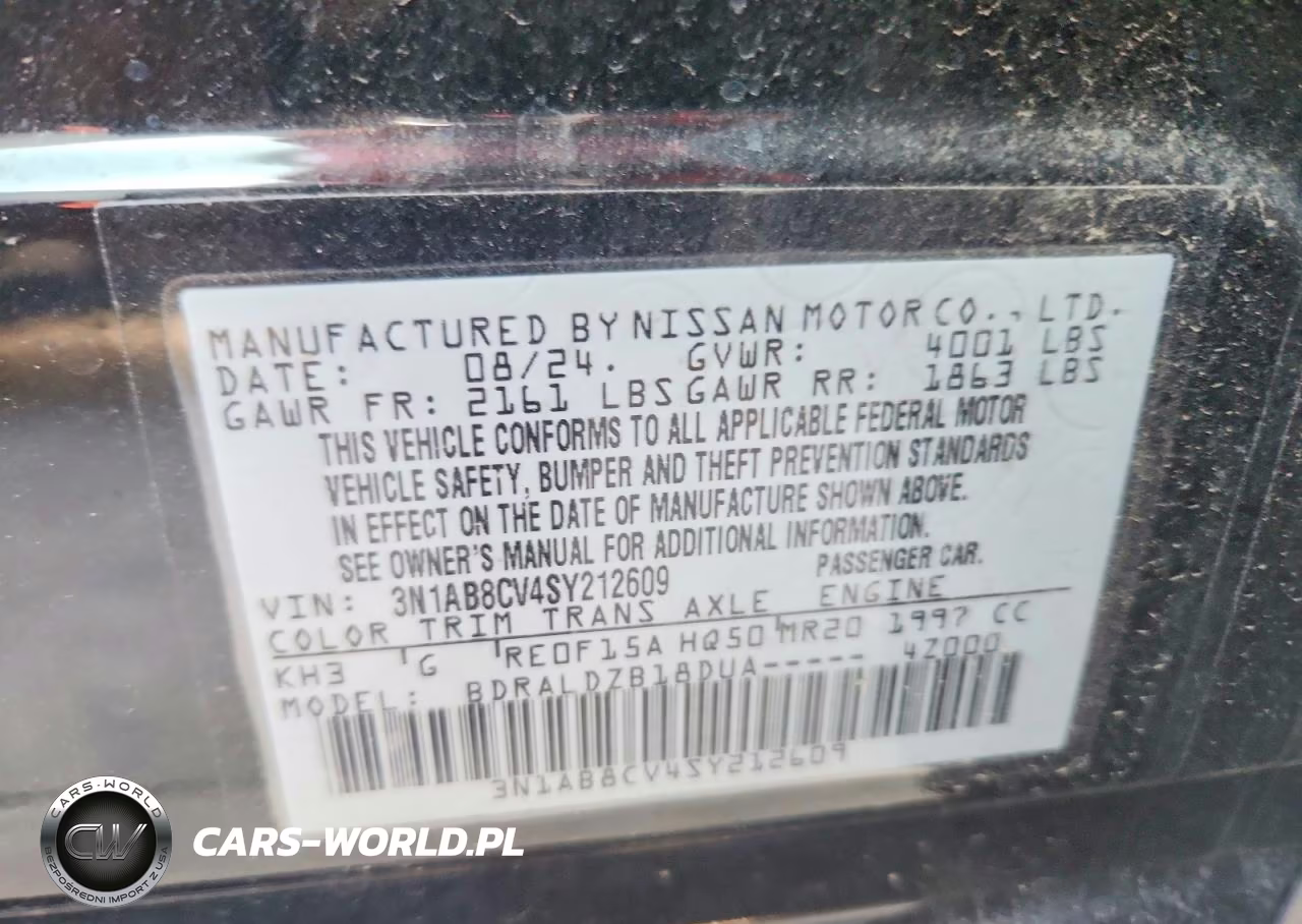 2025 Nissan Sentra Sv VIN:3N1AB8CV4SY212609 - 12