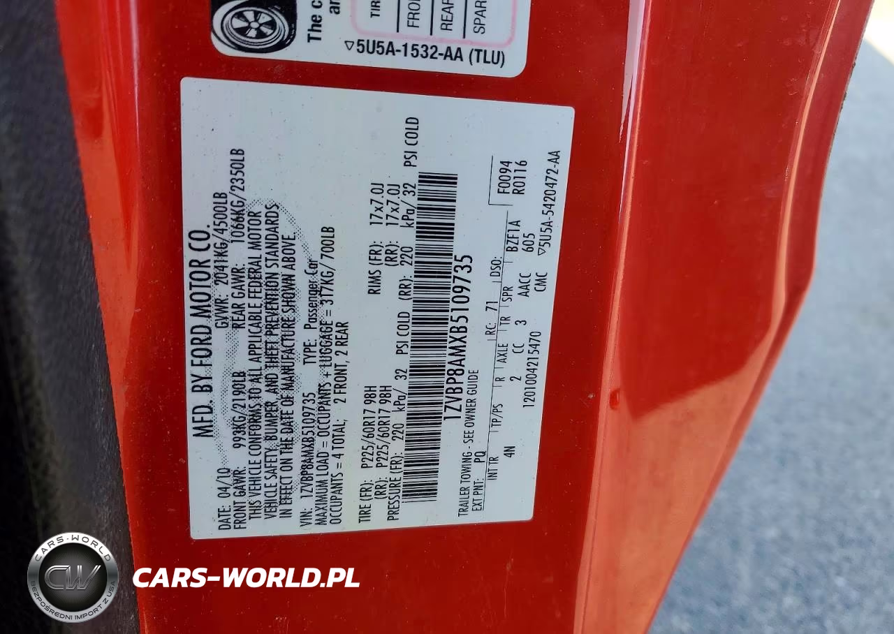 2011 Ford Mustang VIN:1ZVBP8AMXB5109735 - 12