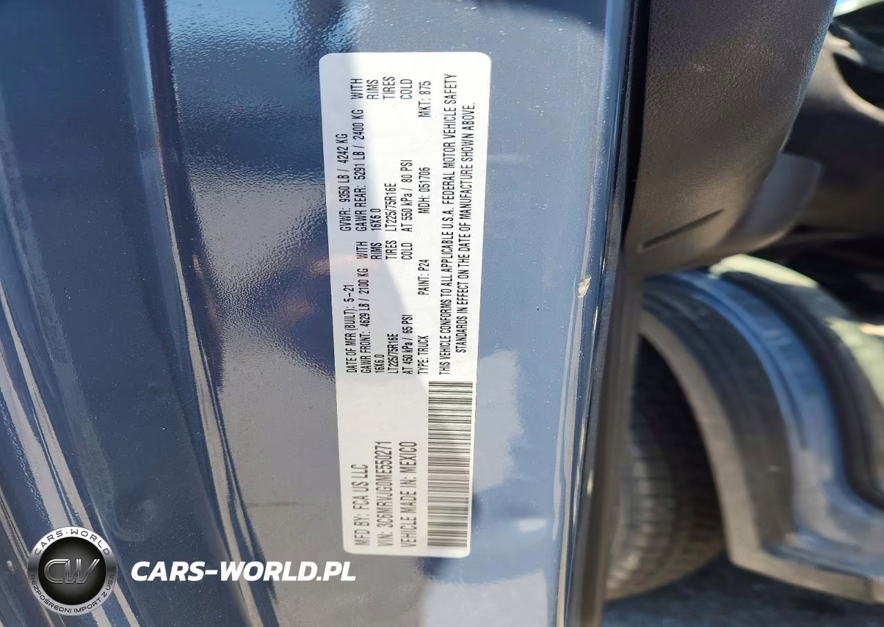 2021 Ram Promaster 3500 3500 High VIN:3C6MRVJG0ME550271 - 13