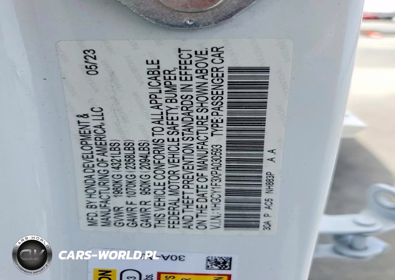 2023 Honda Accord Ex VIN:1HGCY1F3XPA030593 - 13