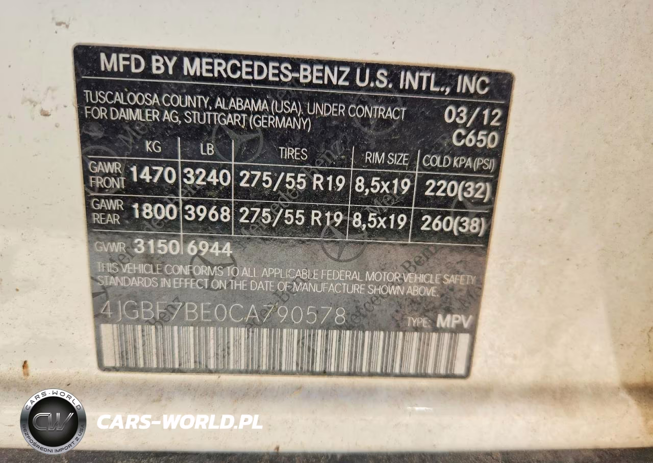 2012 Mercedes-Benz Gl 450 4Matic VIN:4JGBF7BE0CA790578 - 13