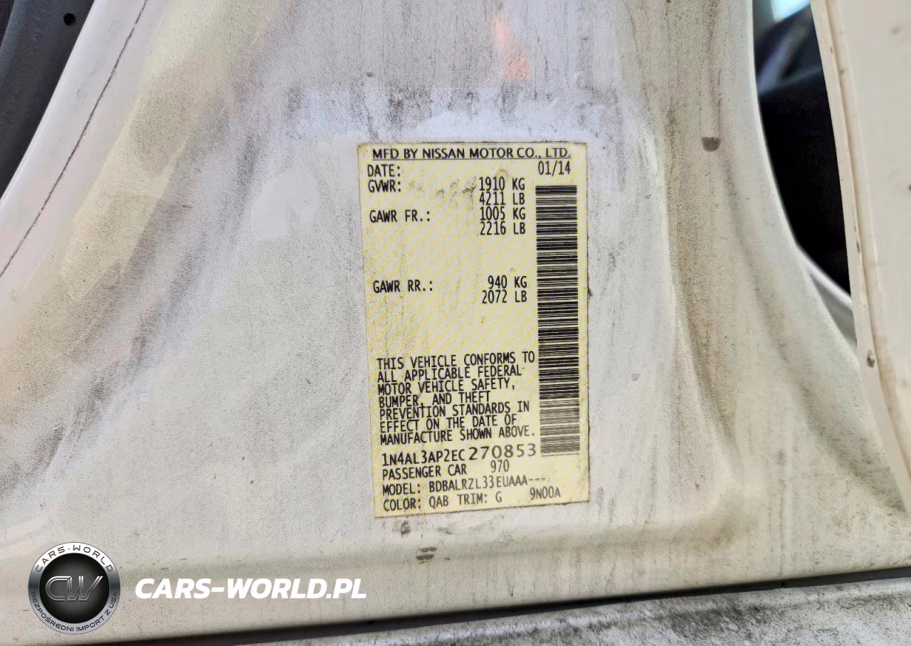 2014 Nissan Altima 2.5 S VIN:1N4AL3AP2EC270853 - 12