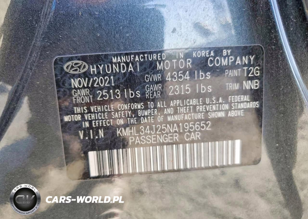 2022 Hyundai Sonata Limited VIN:KMHL34J25NA195652 - 13