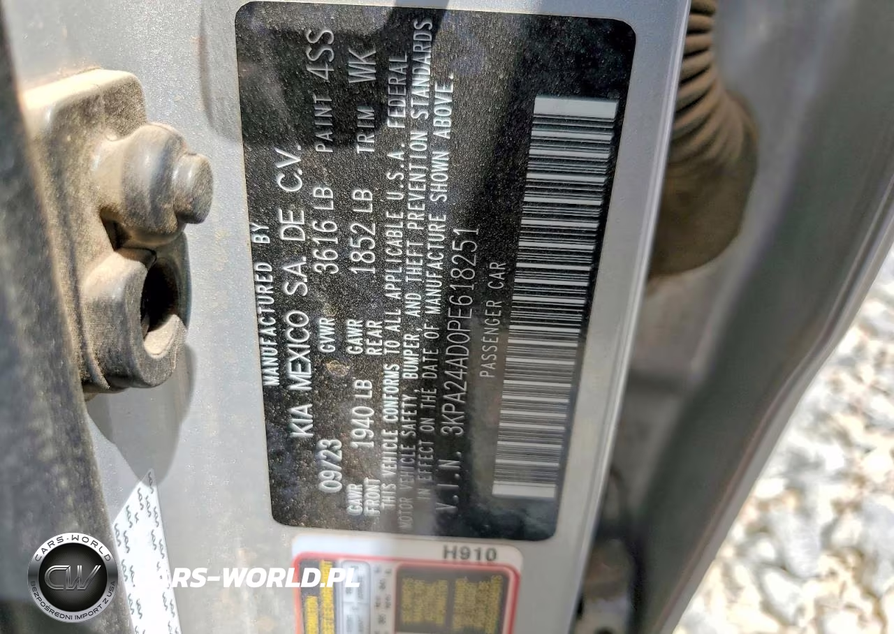 2023 Kia Rio Lx VIN:3KPA24AD0PE618251 - 12