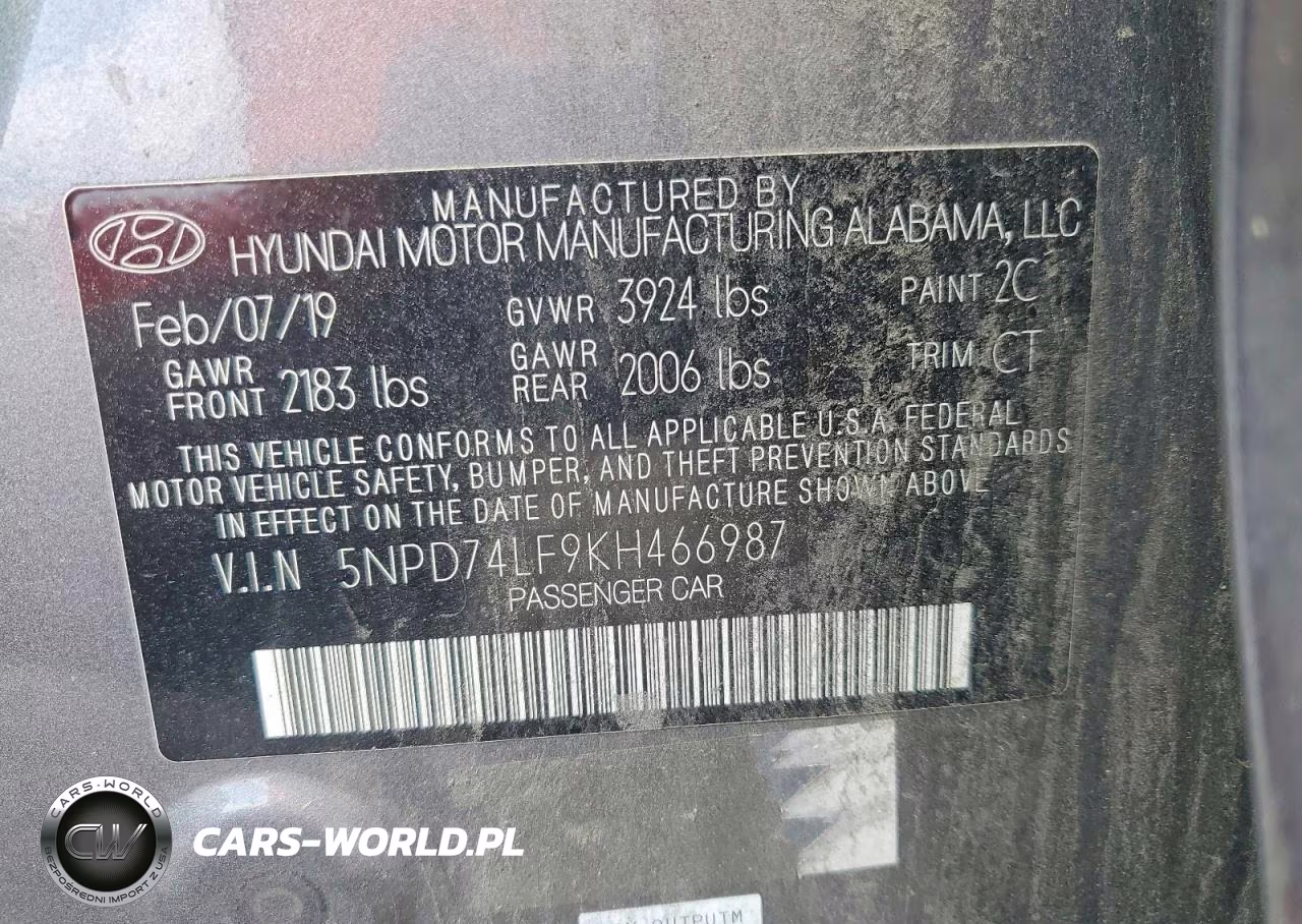 2019 Hyundai Elantra Se VIN:5NPD74LF9KH466987 - 12