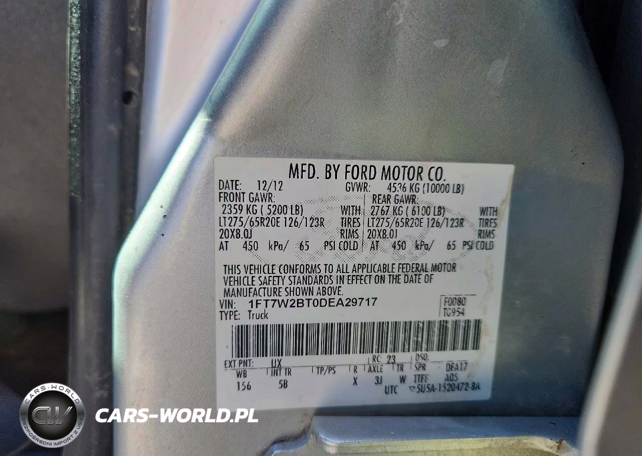 2013 Ford F250 Super Duty VIN:1FT7W2BT0DEA29717 - 12
