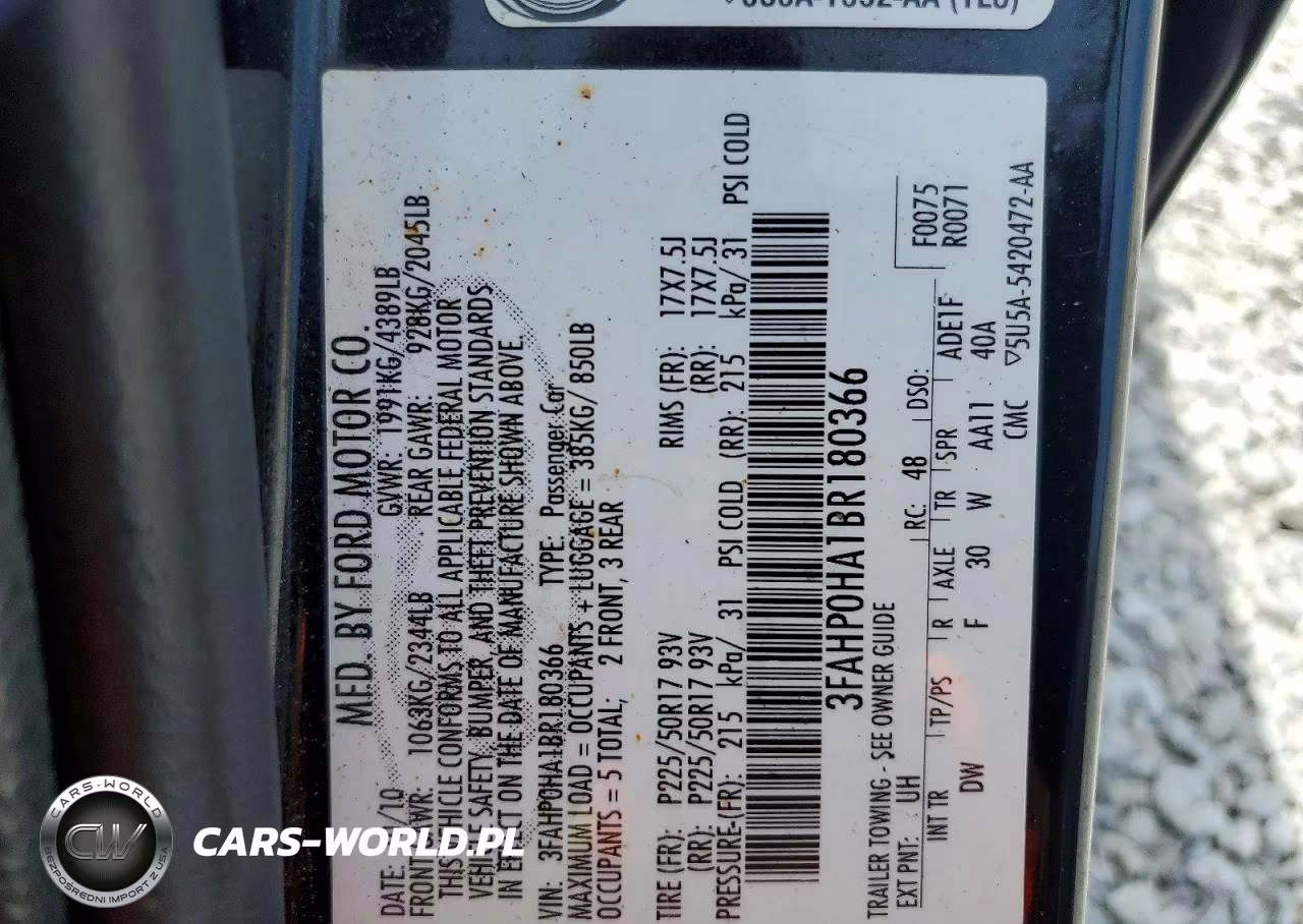 2011 Ford Fusion Se VIN:3FAHP0HA1BR180366 - 12