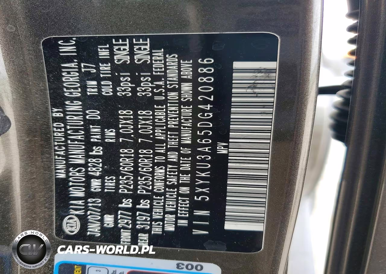2013 Kia Sorento Ex VIN:5XYKU3A65DG420886 - 13