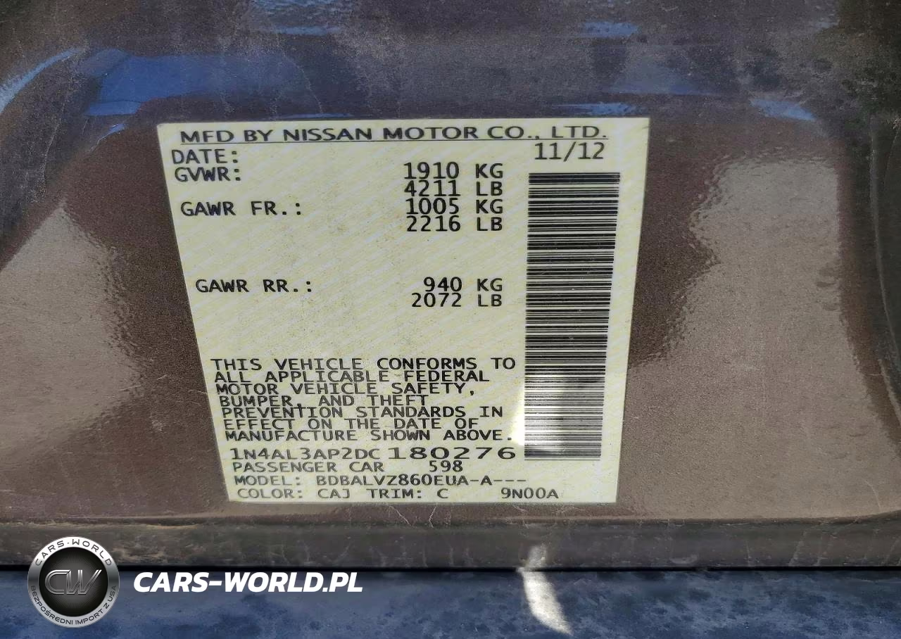 2013 Nissan Altima 2.5 VIN:1N4AL3AP2DC180276 - 13