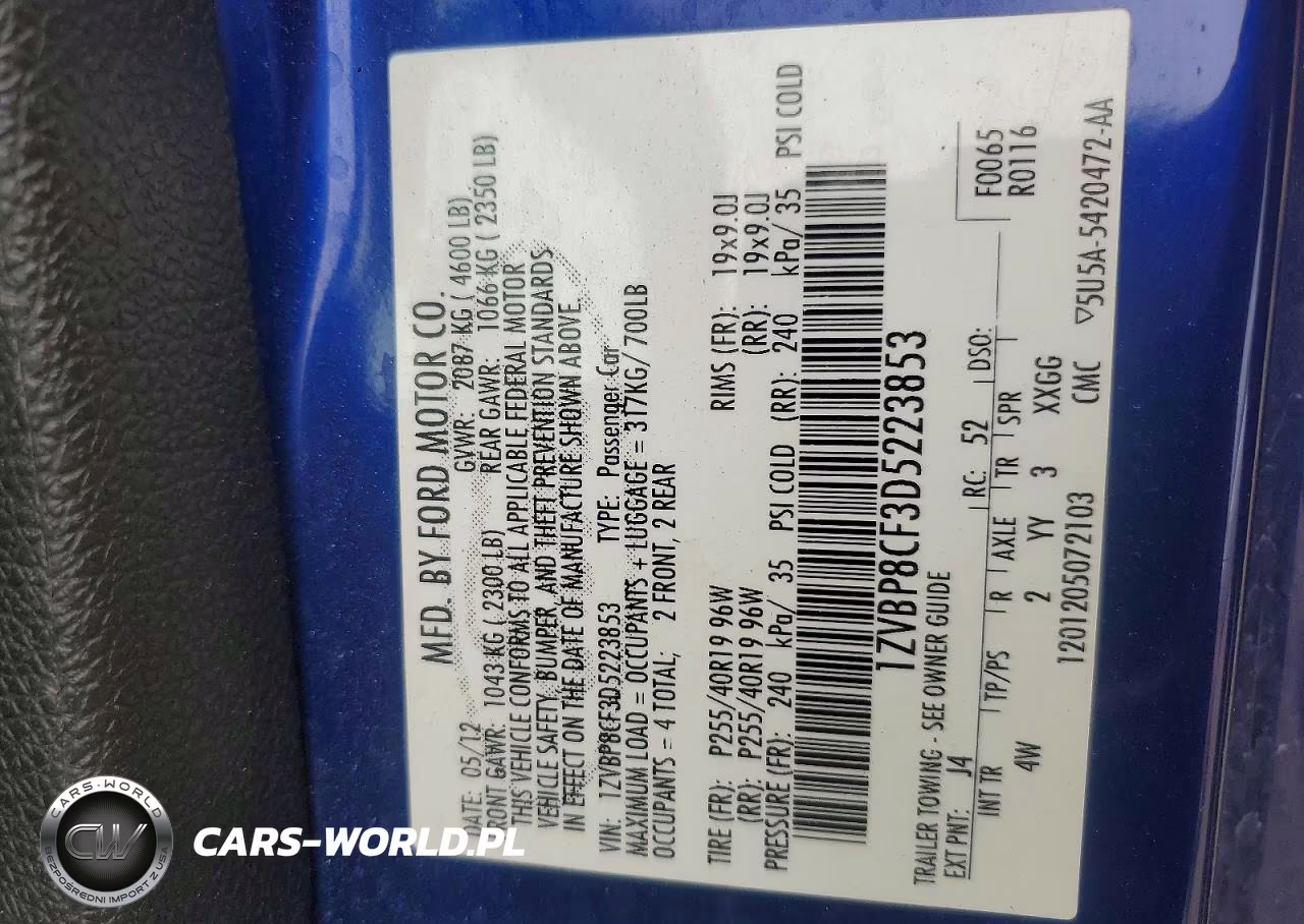 2013 Ford Mustang Gt VIN:1ZVBP8CF3D5223853 - 12