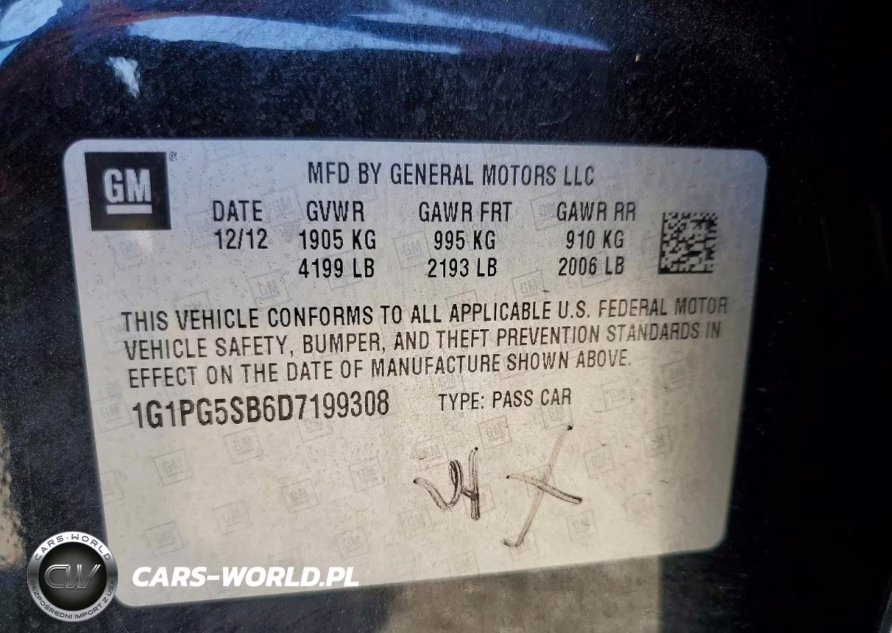 2013 Chevrolet Cruze Ltz VIN:1G1PG5SB6D7199308 - 12
