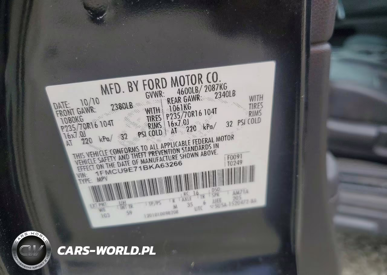 2011 Ford Escape Limited VIN:1FMCU9E71BKA63266 - 13