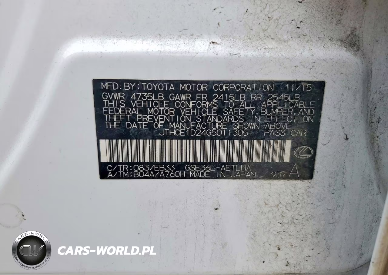 2016 Lexus Is 350 VIN:JTHCE1D24G5011305 - 13