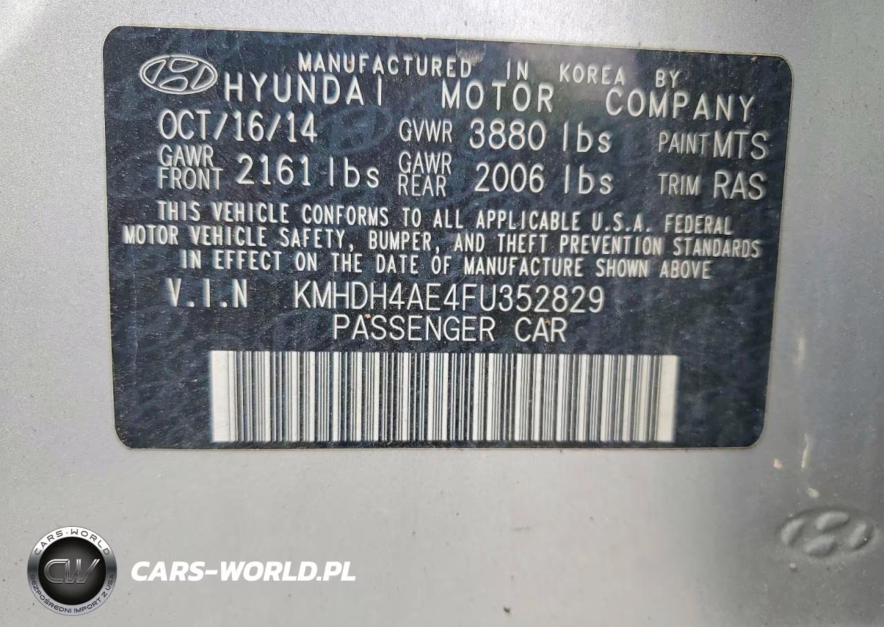 2015 Hyundai Elantra Se VIN:KMHDH4AE4FU352829 - 12