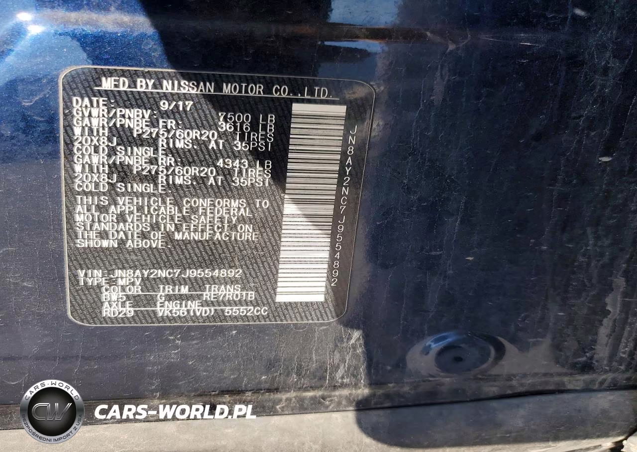 2018 Nissan Armada Sl VIN:JN8AY2NC7J9554892 - 13