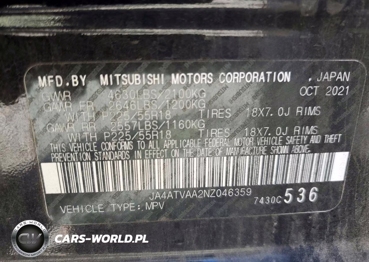 2022 Mitsubishi Eclipse Cross Le VIN:JA4ATVAA2NZ046359 - 13