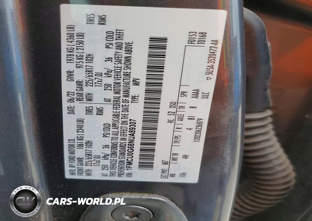 2022 Ford Escape Se VIN:1FMCU0G68NUA89307 - 13