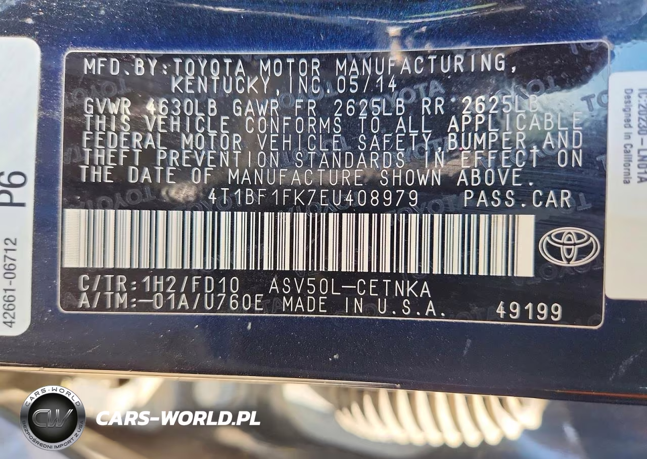 2014 Toyota Camry Le VIN:4T1BF1FK7EU408979 - 13